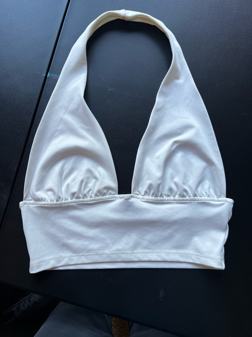 H&M White Halter Crop Top